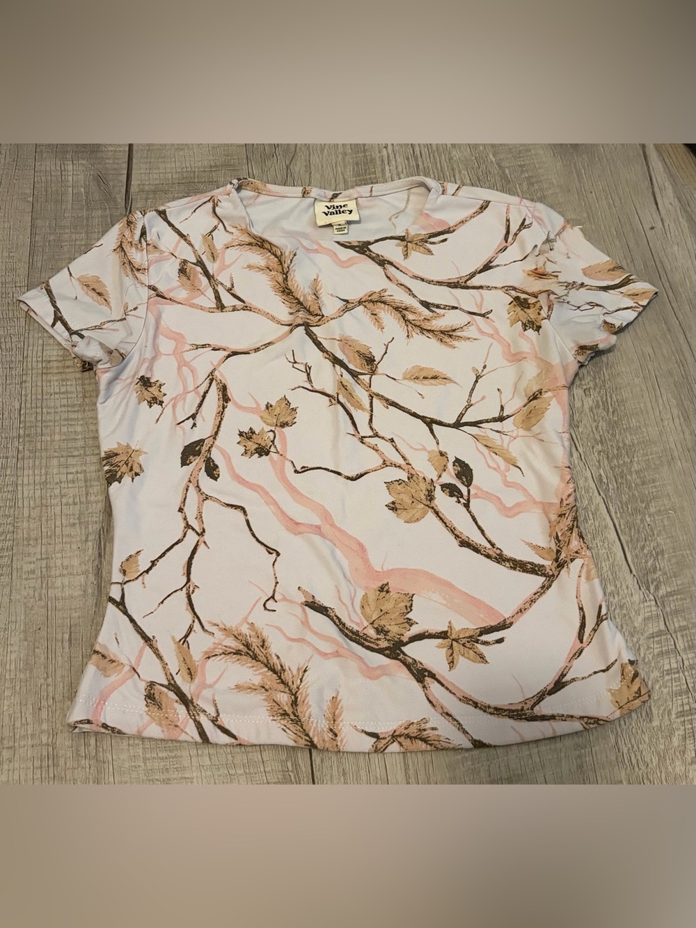 Vine Valley Nature Print Short Sleeve T-Shirt Womens Size S